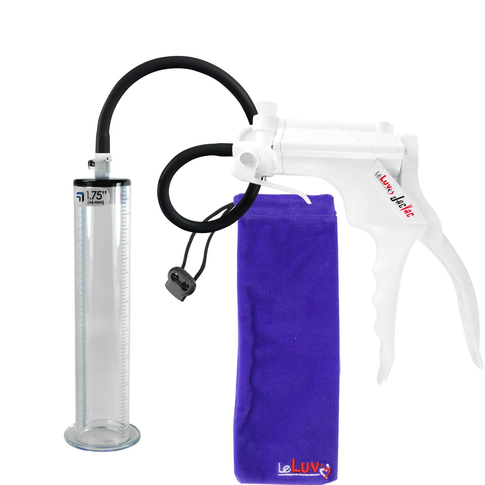 LeLuv JacVac Penis Pump with Swivel Gauge Options - Choose Wide Flange Cylinder