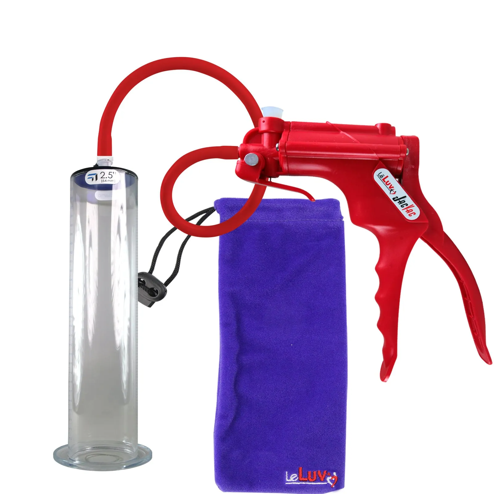 LeLuv JacVac Penis Pump with Swivel Gauge Options - Choose Wide Flange Cylinder