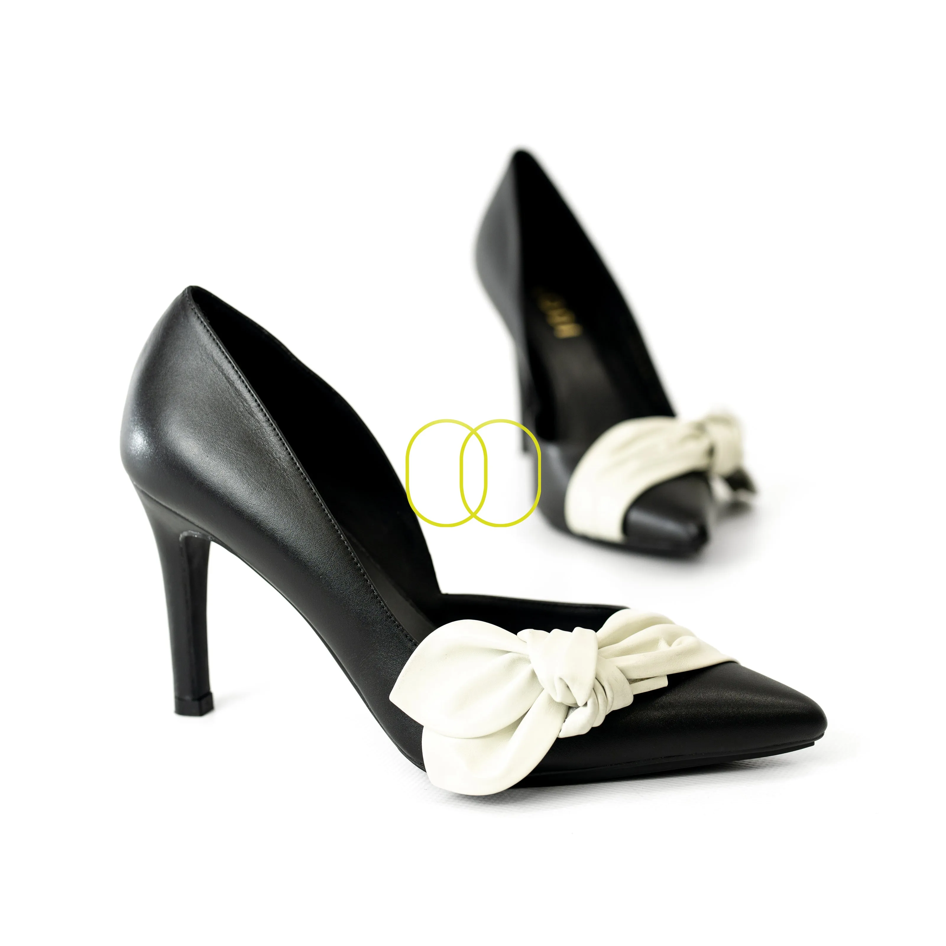 LODI Riler Black Court Shoes with Bow Detail