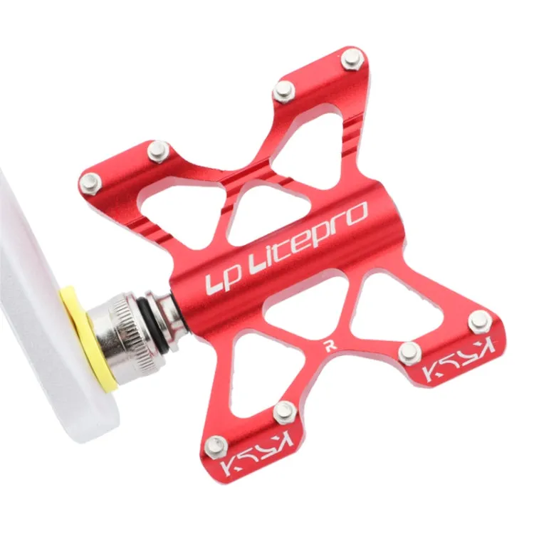 LP LitePro K5 Folding Bkie Aluminum Alloy Bearin Pedals(Red)