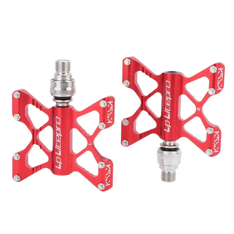 LP LitePro K5 Folding Bkie Aluminum Alloy Bearin Pedals(Red)