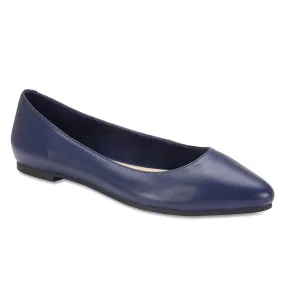 Lucia Flat in Navy Leather