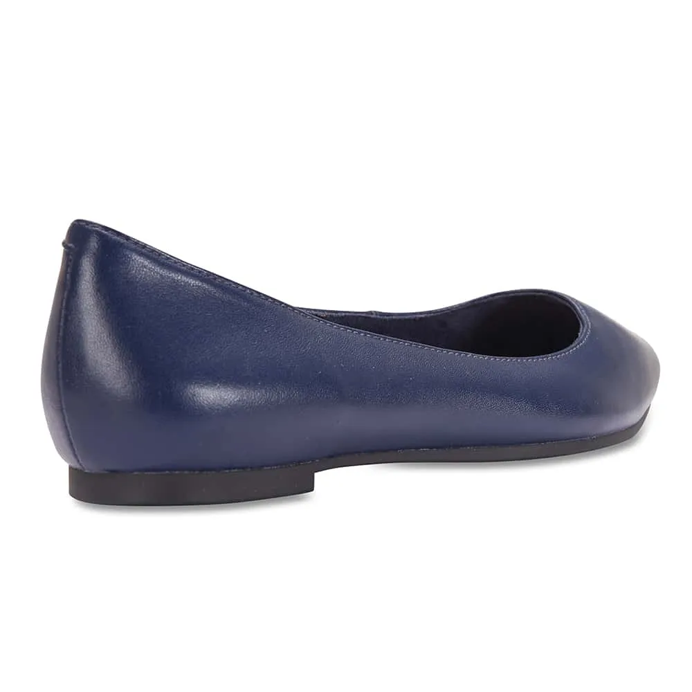 Lucia Flat in Navy Leather