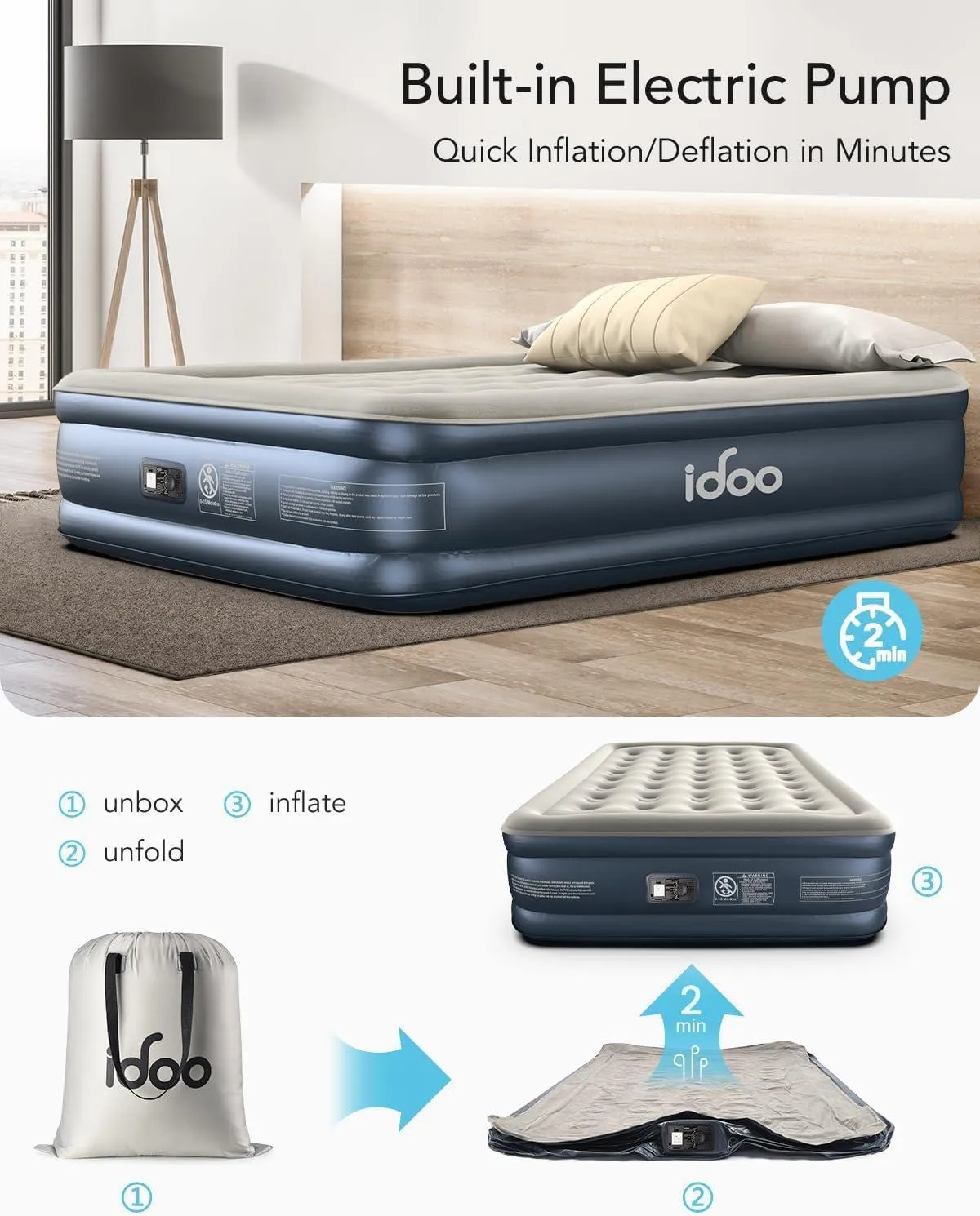 Luxury Air Mattress Queen with Built in Pump.