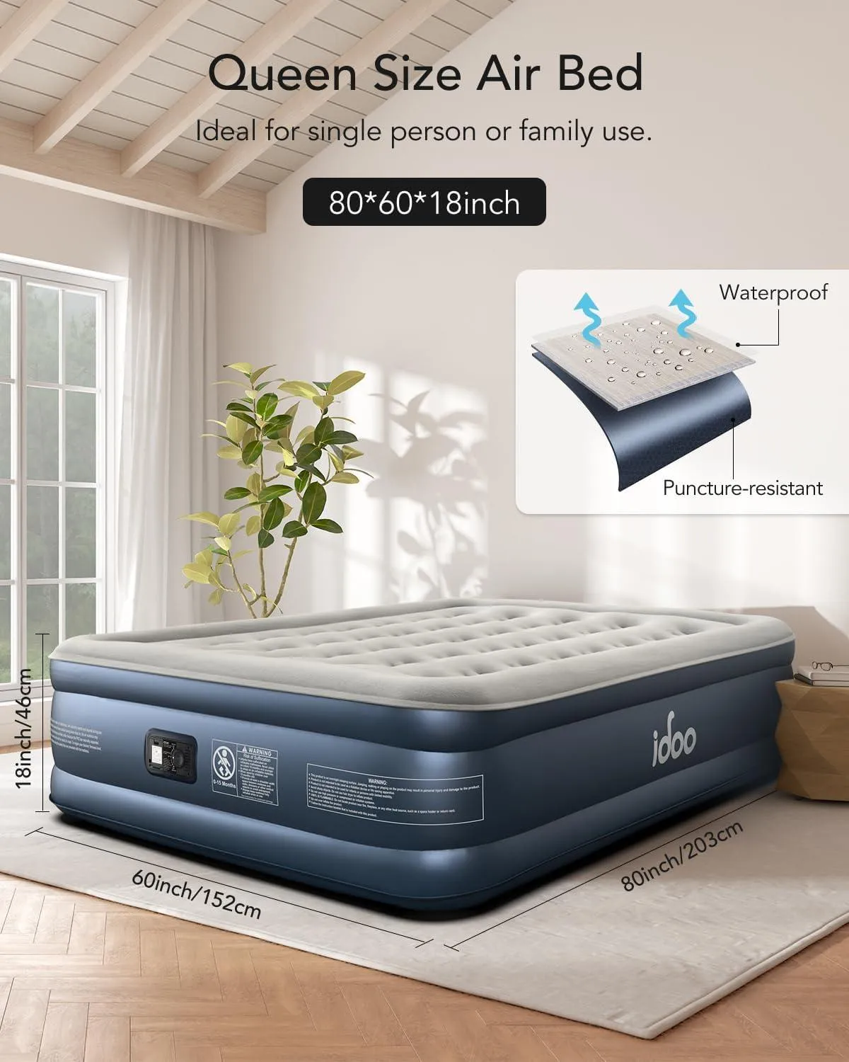 Luxury Air Mattress Queen with Built in Pump.