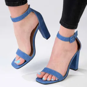 Madison Angelique Classic Block Heel Sandal - Denim Blue