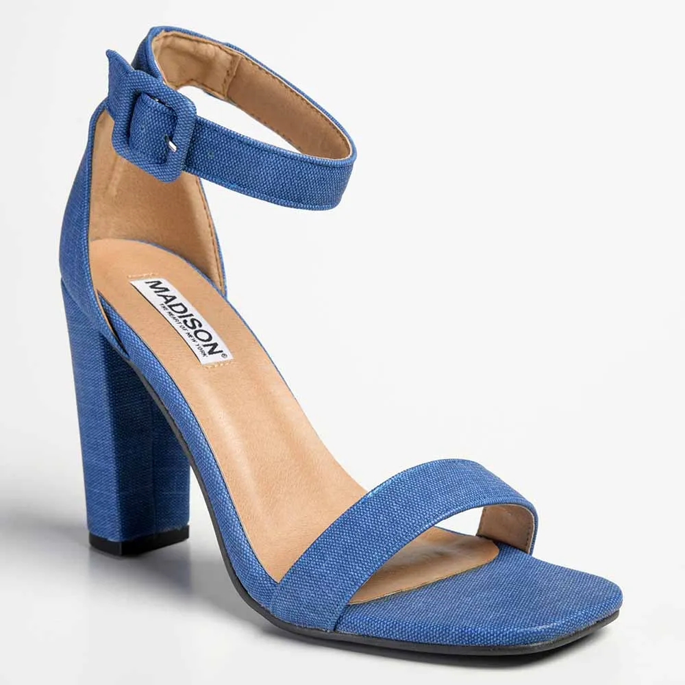 Madison Angelique Classic Block Heel Sandal - Denim Blue