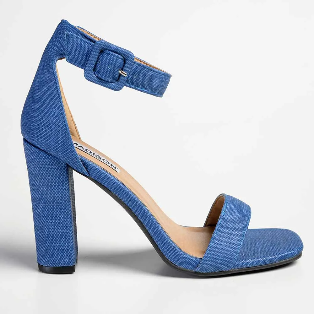 Madison Angelique Classic Block Heel Sandal - Denim Blue