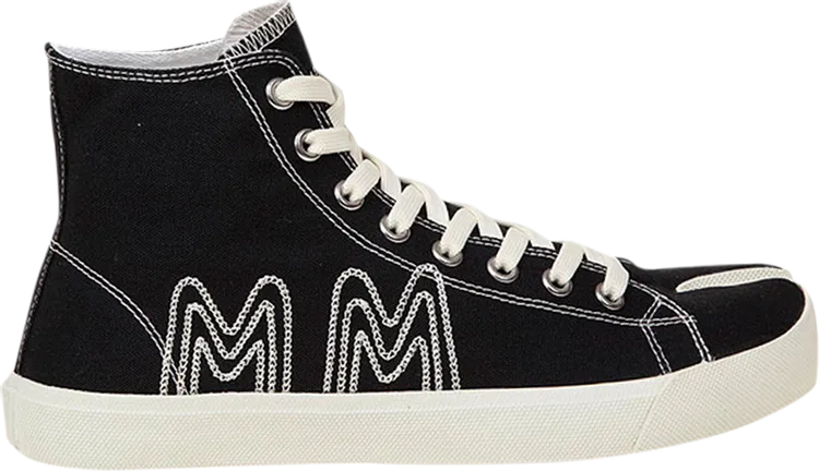 Maison Margiela Tabi High MM Embroidered Sneakers - Black