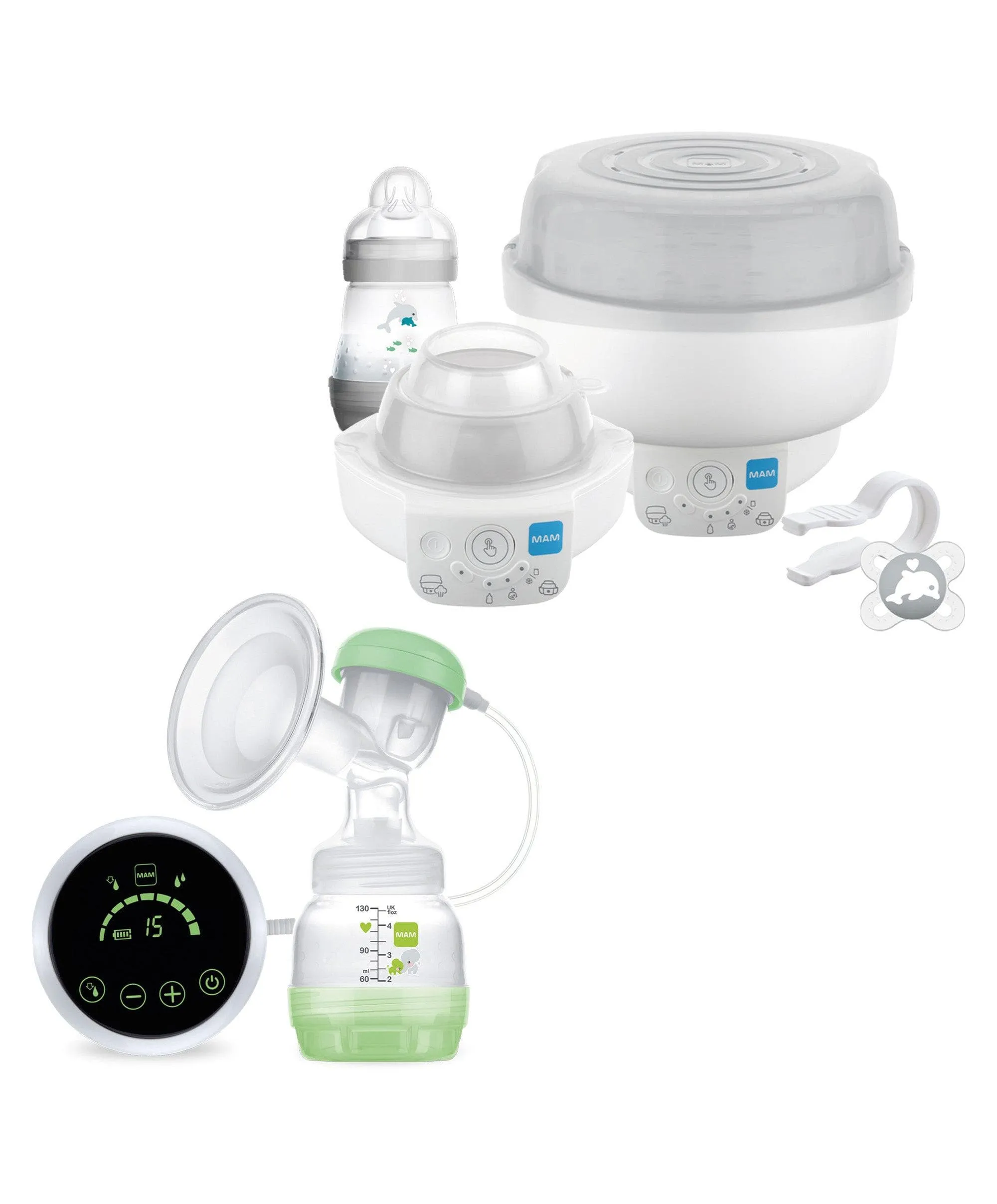 MAM Baby 6-in-1 Electric Steriliser & 2-in-1 Electric Breast Pump Bundle