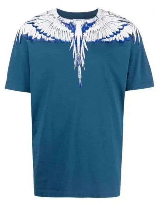 Marcelo Burlon Icon Wings Regular T-Shirt Petrol Blue