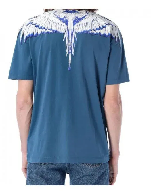 Marcelo Burlon Icon Wings Regular T-Shirt Petrol Blue