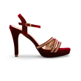 Maroon Fancy Bridal Sandal FN5745