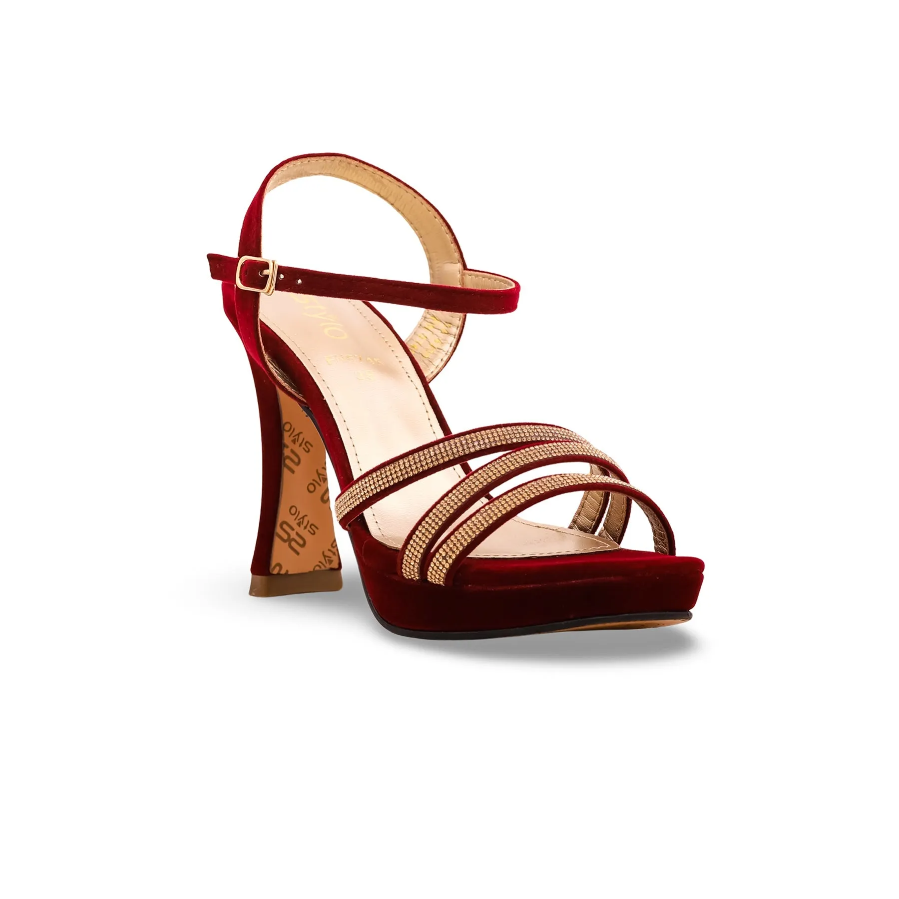 Maroon Fancy Bridal Sandal FN5745