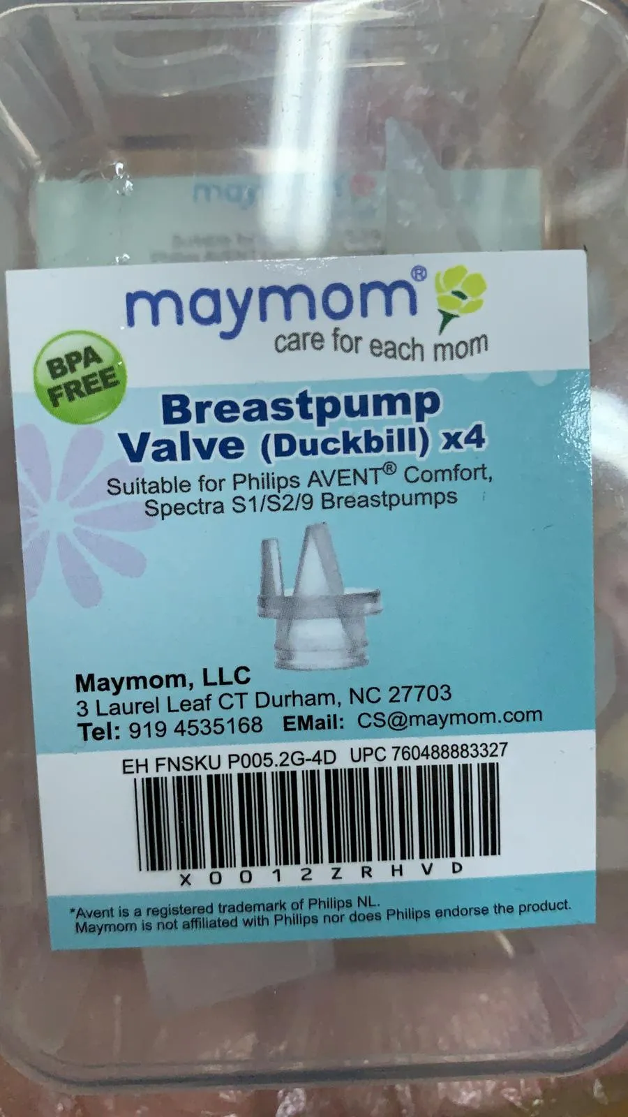 Maymom Replacement Pump Valves (Duckbills) for Philips Avent Comfort & Spectra S1/S2/9  Breast Pumps (4pc)