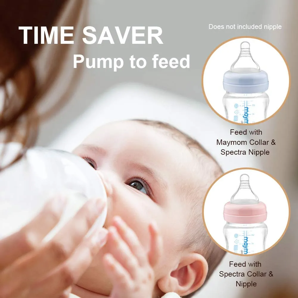 Maymom Wide Neck Breastmilk Collection n Storage Bottle 9oz; Re-markable SureSeal Disc. Fits Spectra S2 Spectra S1 Spectra 9 Plus and Avent Breastpumps Replace Spectra Bottle, Avent Classic Natural Bottle