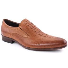 Men “SAUL” Textured Leather Slip On Formal Shoes