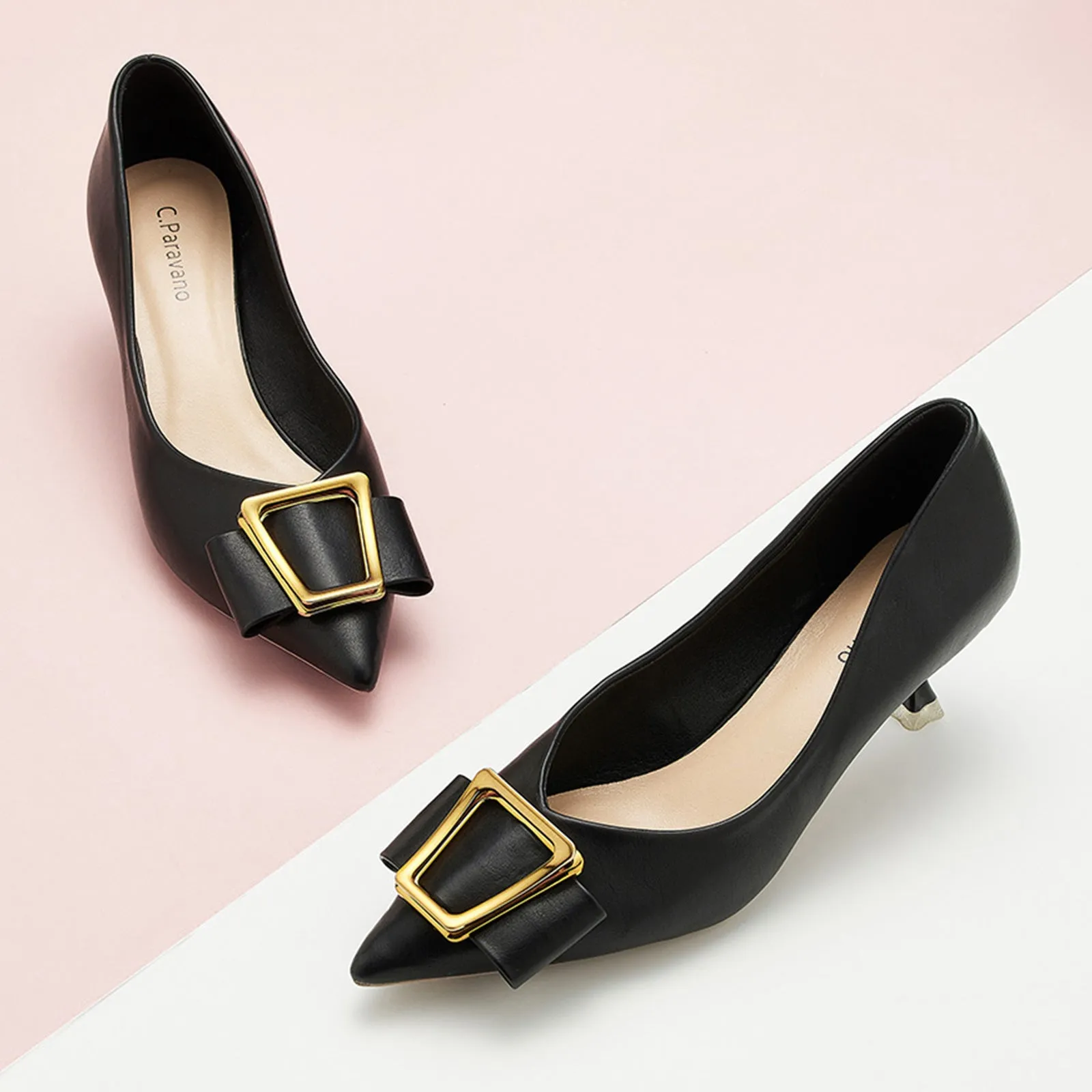 Metal Tie Pumps (Olivia) Black