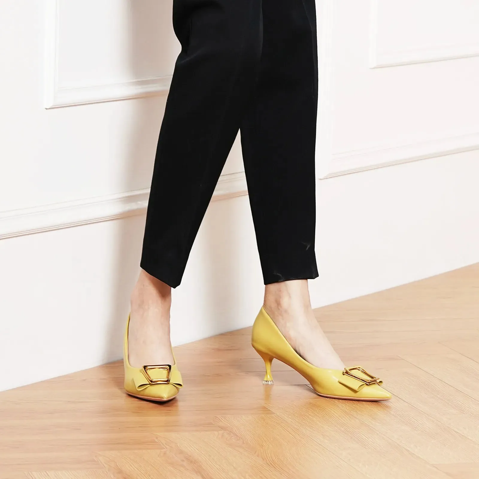 Metal Tie Pumps (Olivia) Yellow