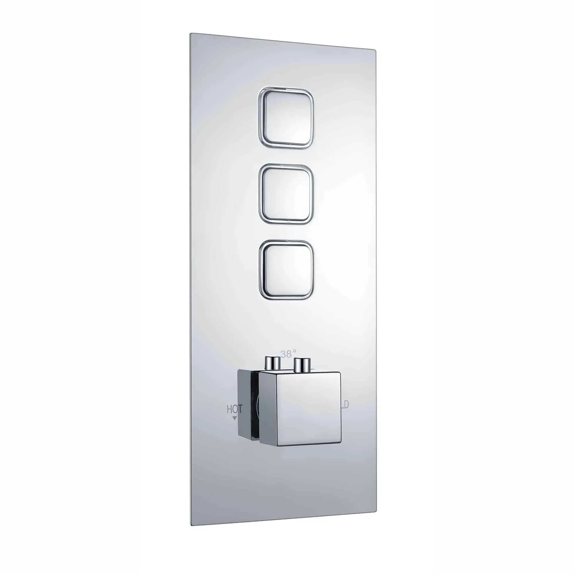 Milan Square Thermostatic Concealed Shower Set with Dual Overhead Shower, Handset Kit - Chrome