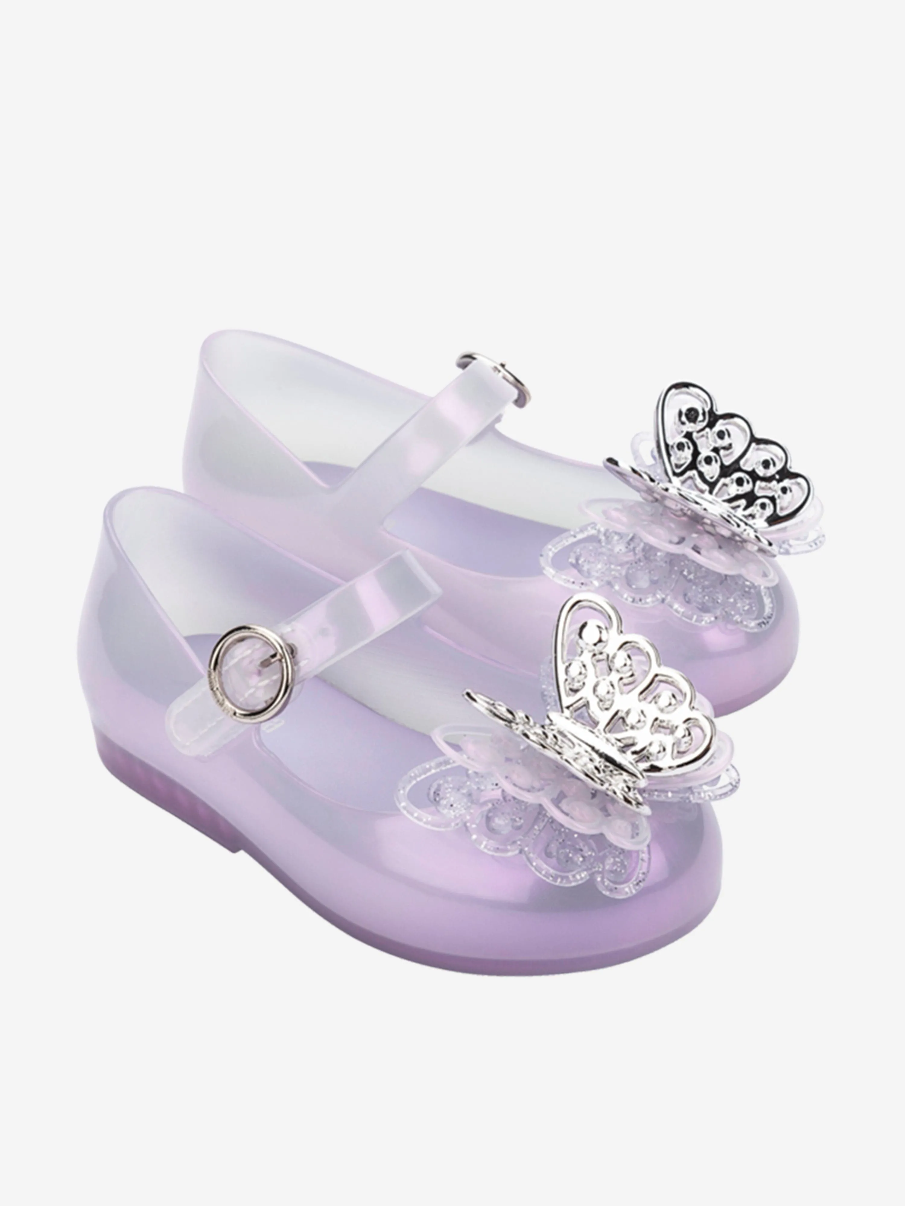 Mini Melissa Girls Sweet Love Fly II Shoes in Purple