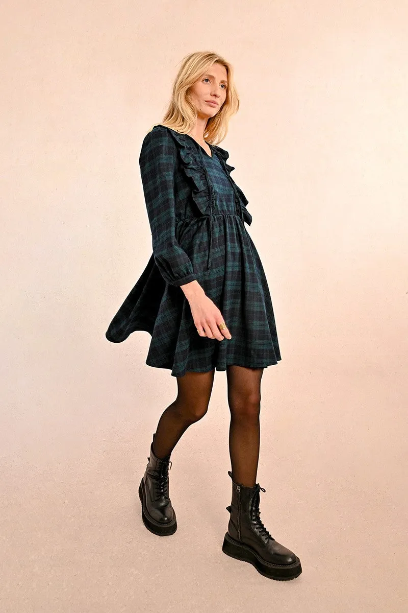 Molly Bracken Navy Checkered Dress