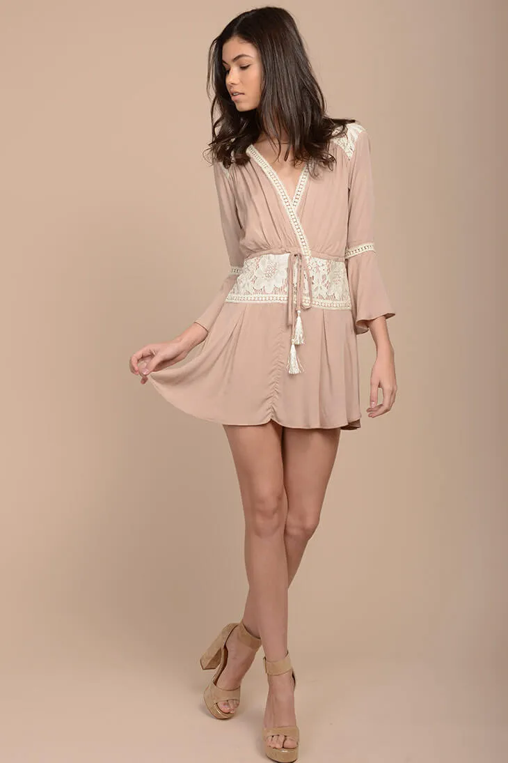 Nataly Bell Sleeve Dress Mocha