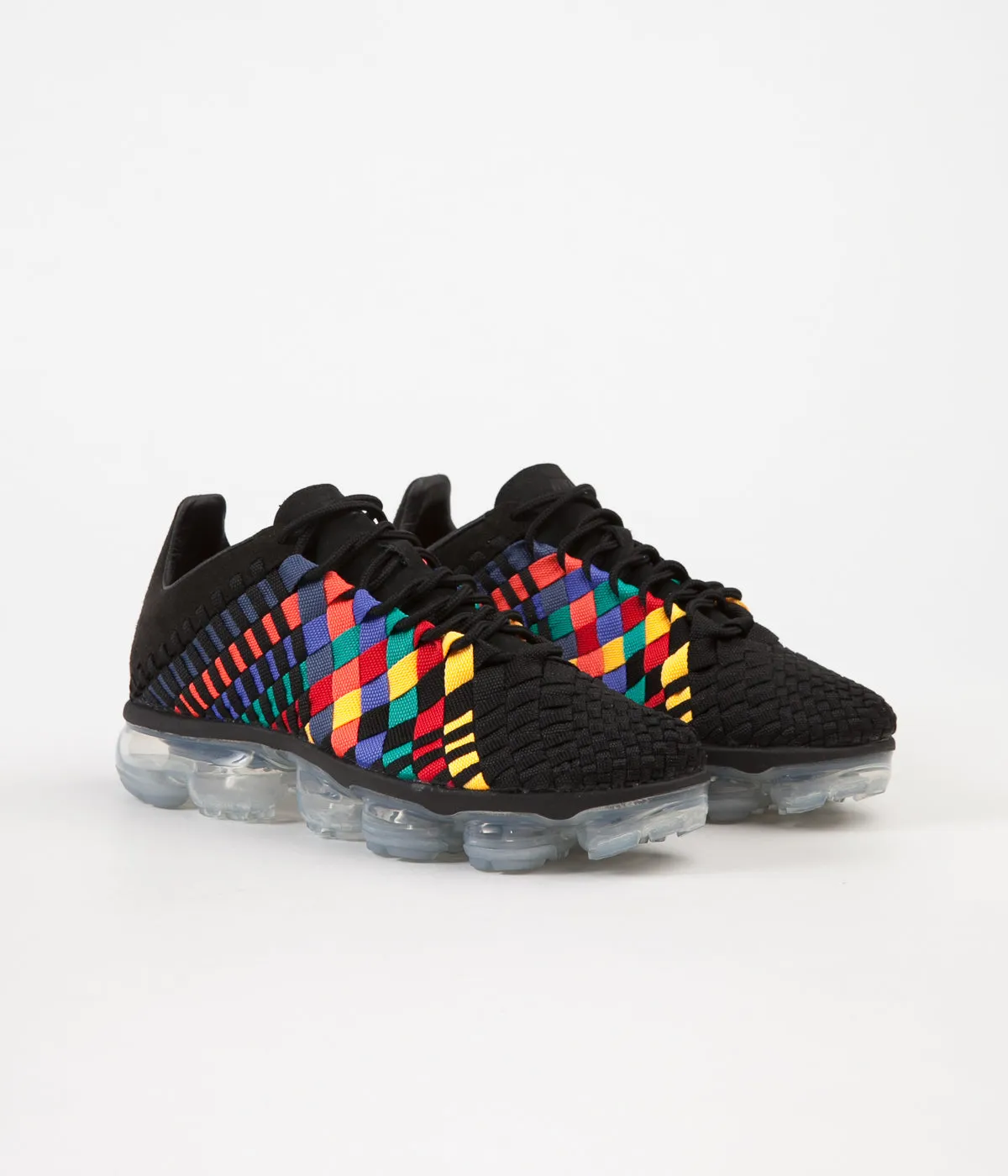 Nike Air VaporMax Inneva Shoes - Black / Black - Glacier Blue - Laser Orange