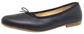 Old Soles Girl's 400 Black Leather Brule Flat