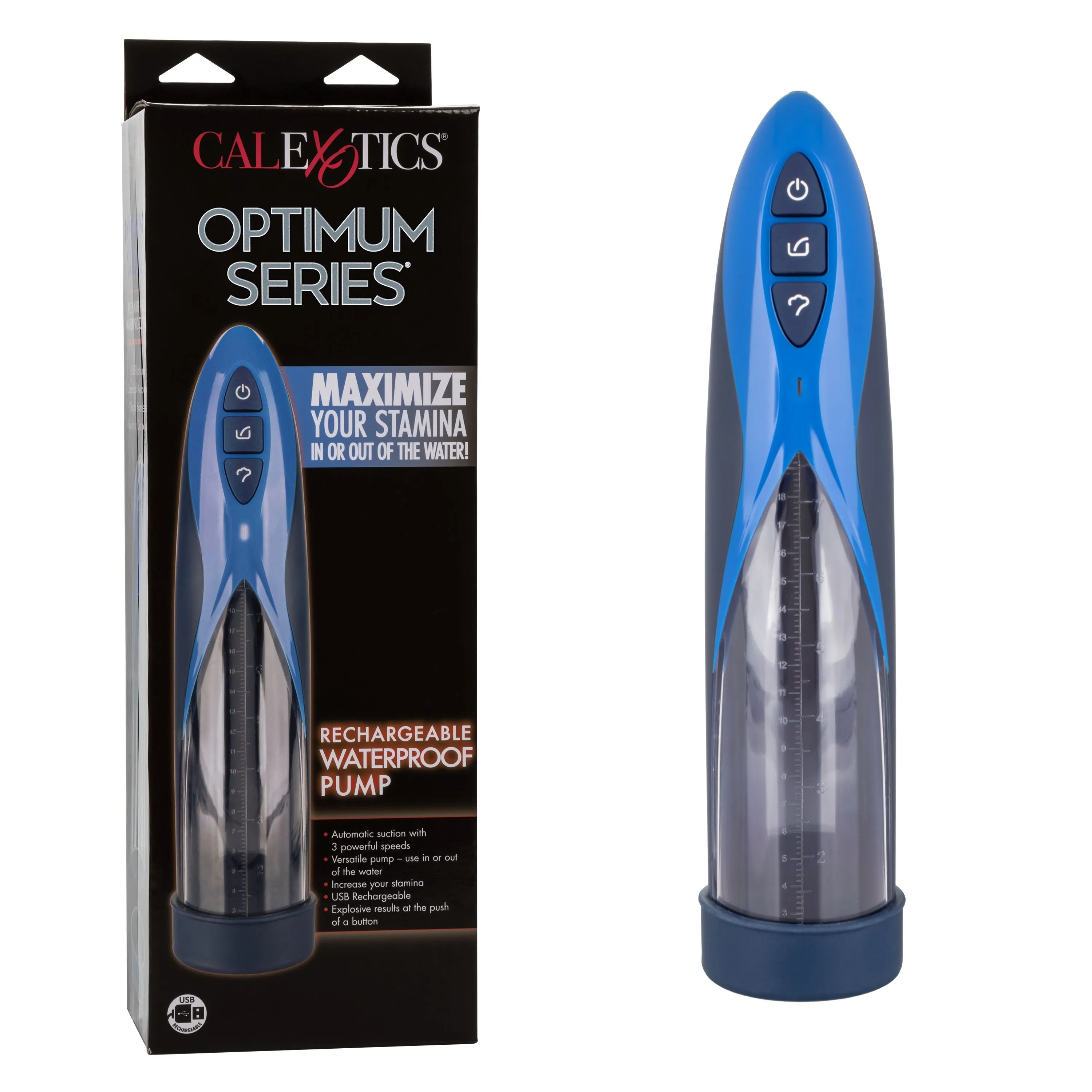 Optimum Series Rechargeable Waterproof Pump - Blue