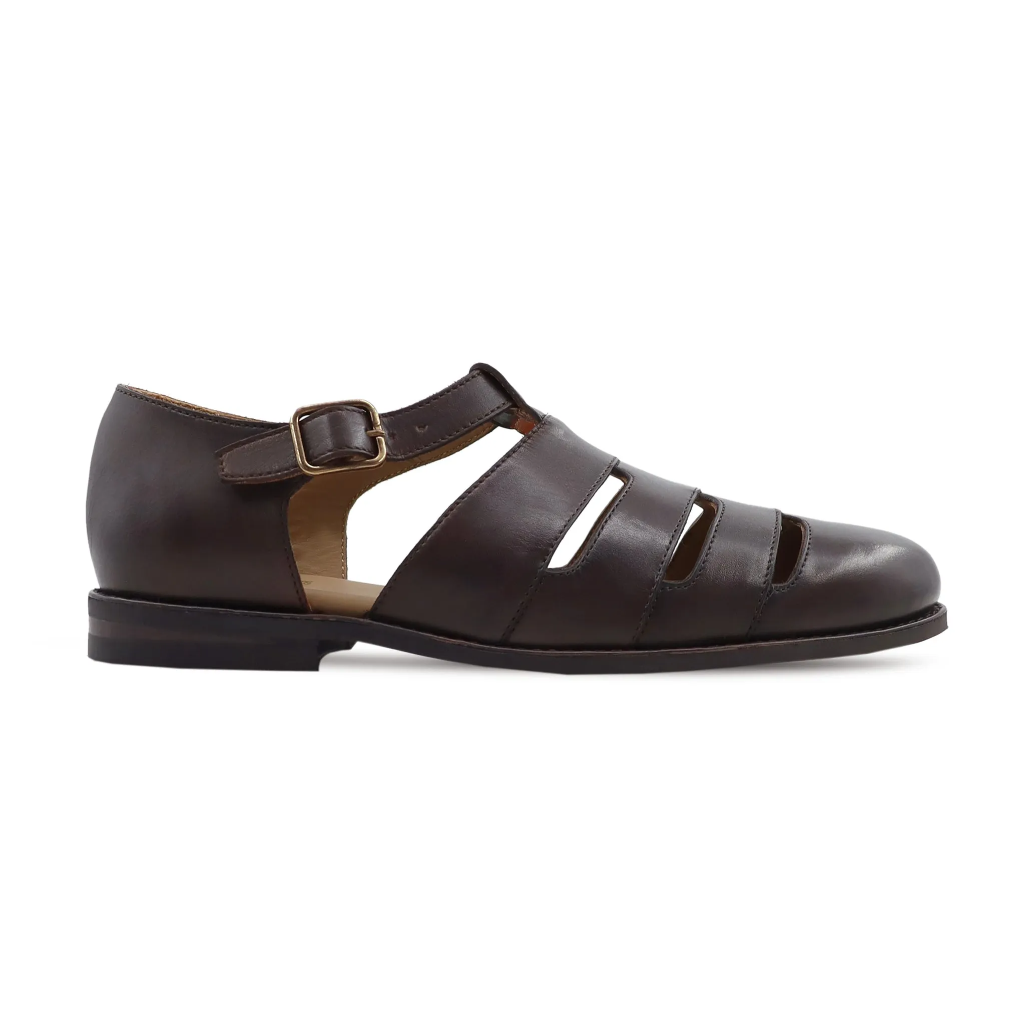 Palladis - Men's Dark Brown Calf Leather Sandal