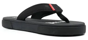 Palm Angels Logo Tag Flip Flops Black