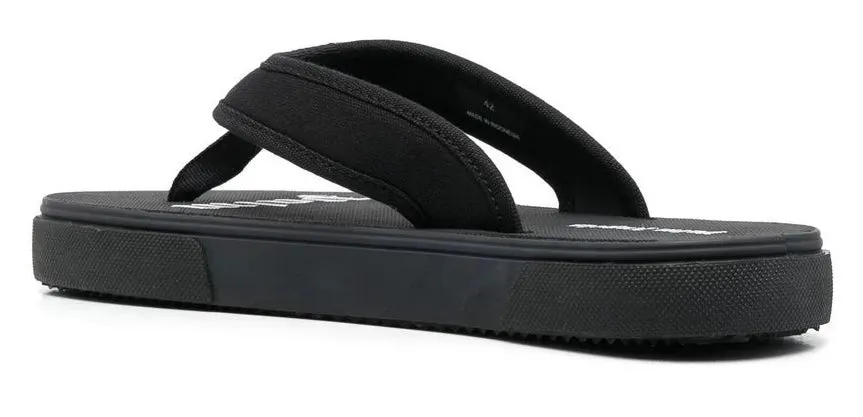 Palm Angels Logo Tag Flip Flops Black