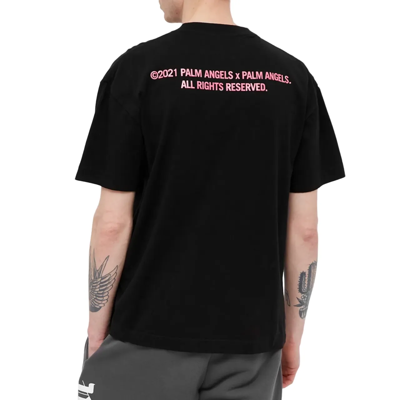 Palm Angels Palm Tree T-Shirt Black Fuchsia