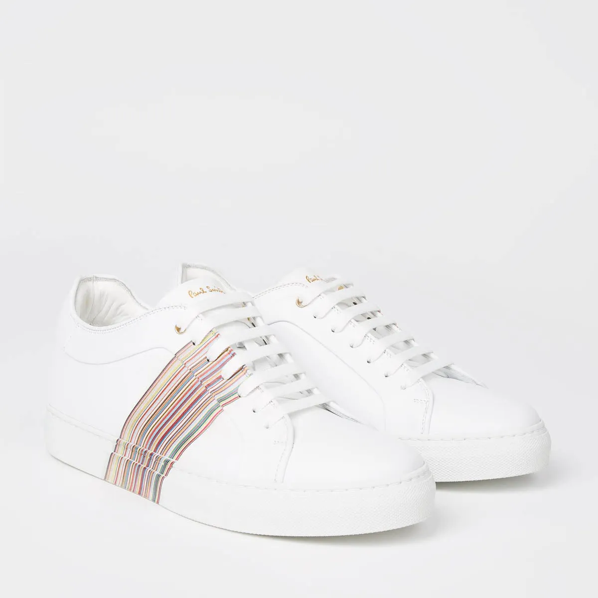 Paul Smith - Basso Signature Stripe Panel Trainers in White