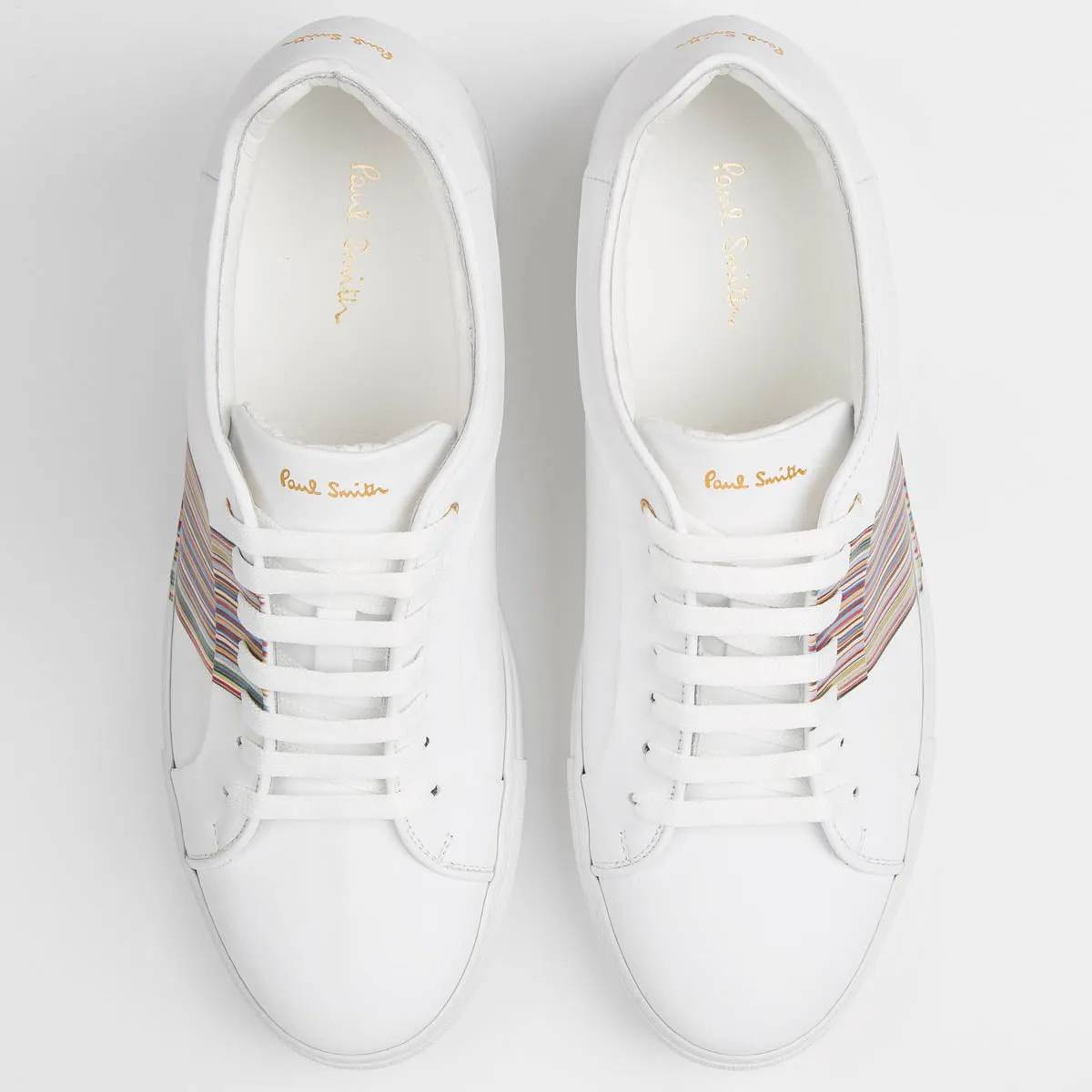 Paul Smith - Basso Signature Stripe Panel Trainers in White