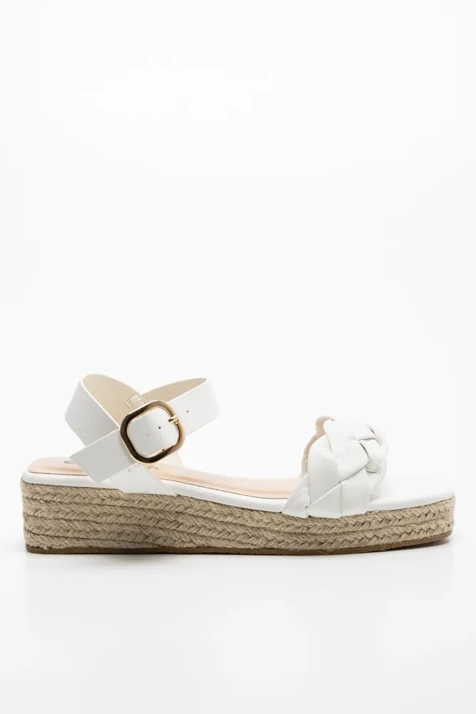 Plaited Heel Sandal White