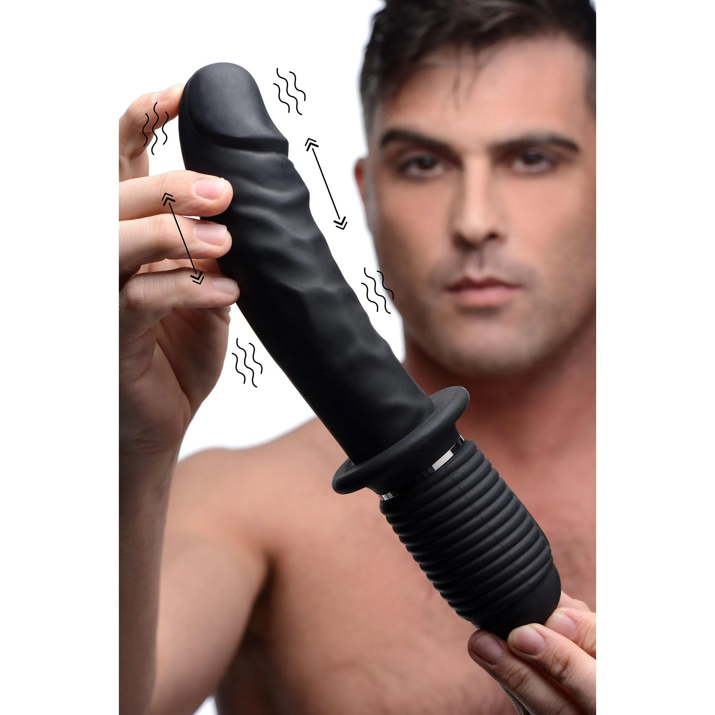 Power Pounder Vibrating and Thrusting Silicone Dildo