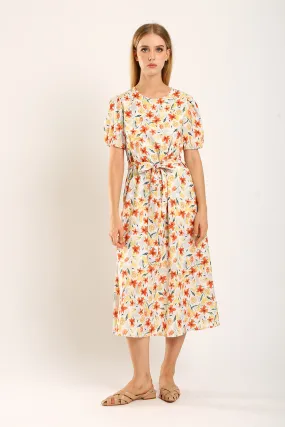 Quintessa Maxi Dress in Mandarin Floral