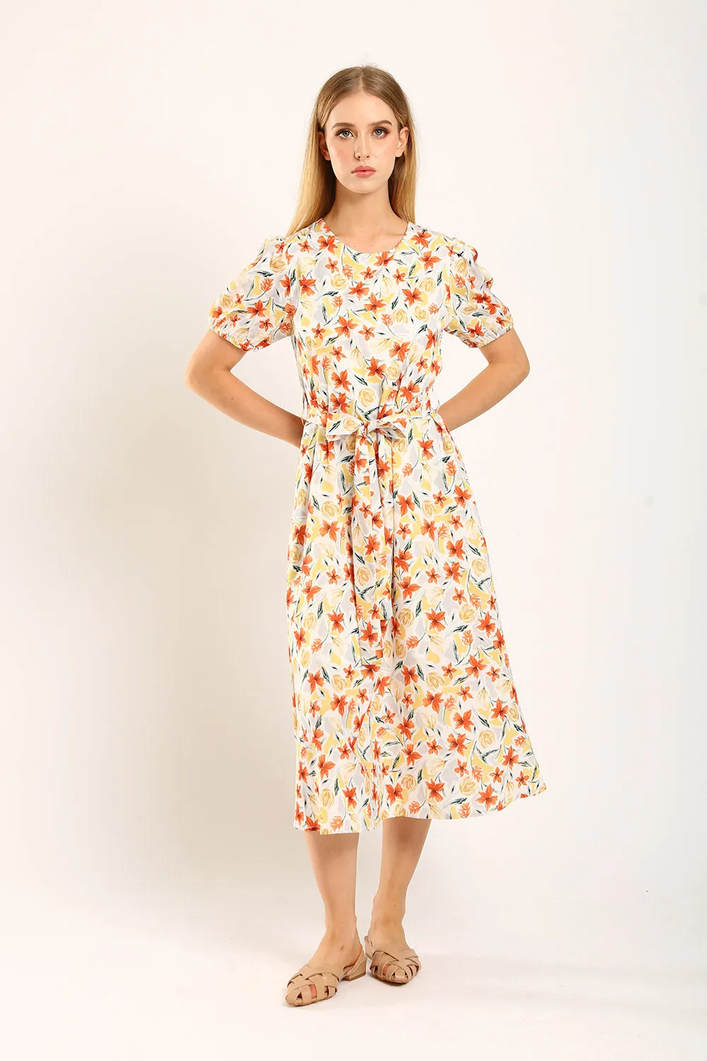 Quintessa Maxi Dress in Mandarin Floral