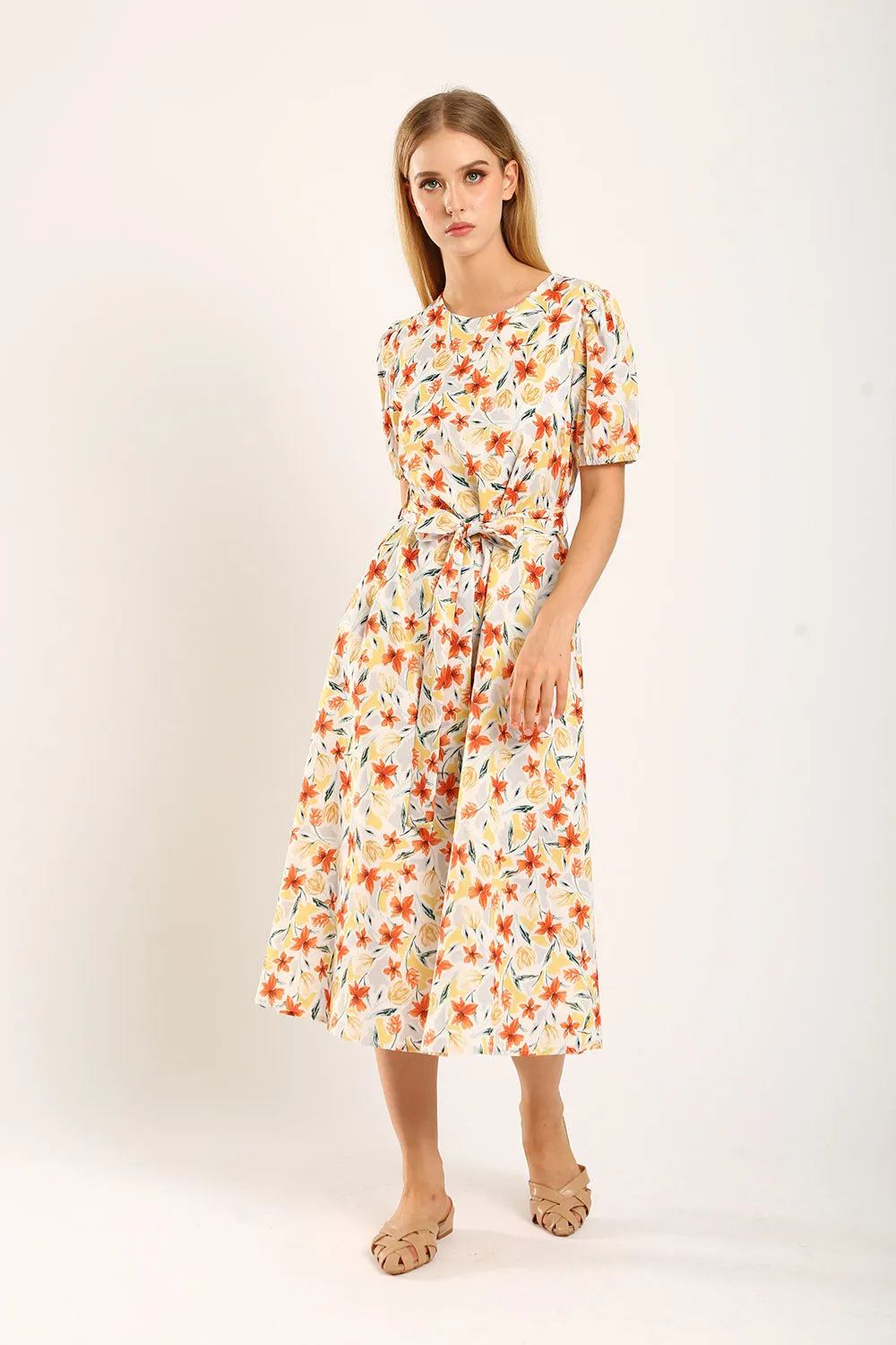 Quintessa Maxi Dress in Mandarin Floral