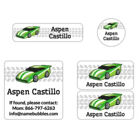 Race Car Sports Labels Pack