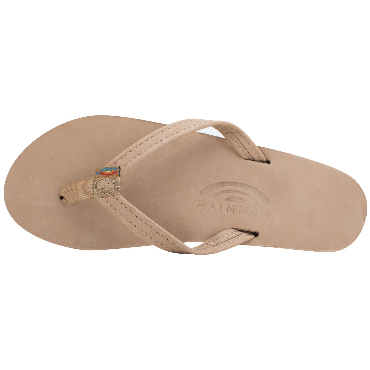 RAINBOW SANDALS Women's Single Layer Classic Leather with Arch Support and a 1/2" Narrow Strap - SIERRA BROWN