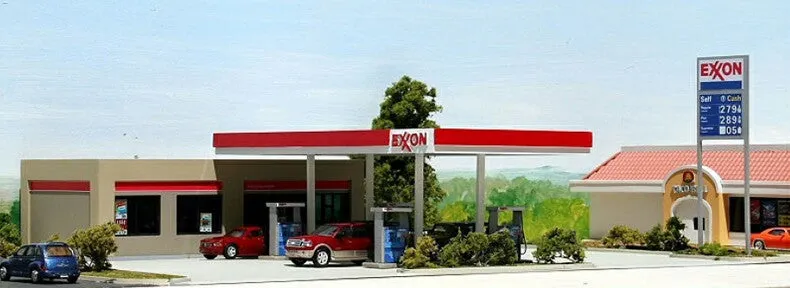 S-EX-001 - Modern Exxon Service Station Kit in HO Scale