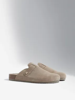 SOLEPLAY Taupe Slip-On Leather Sandals