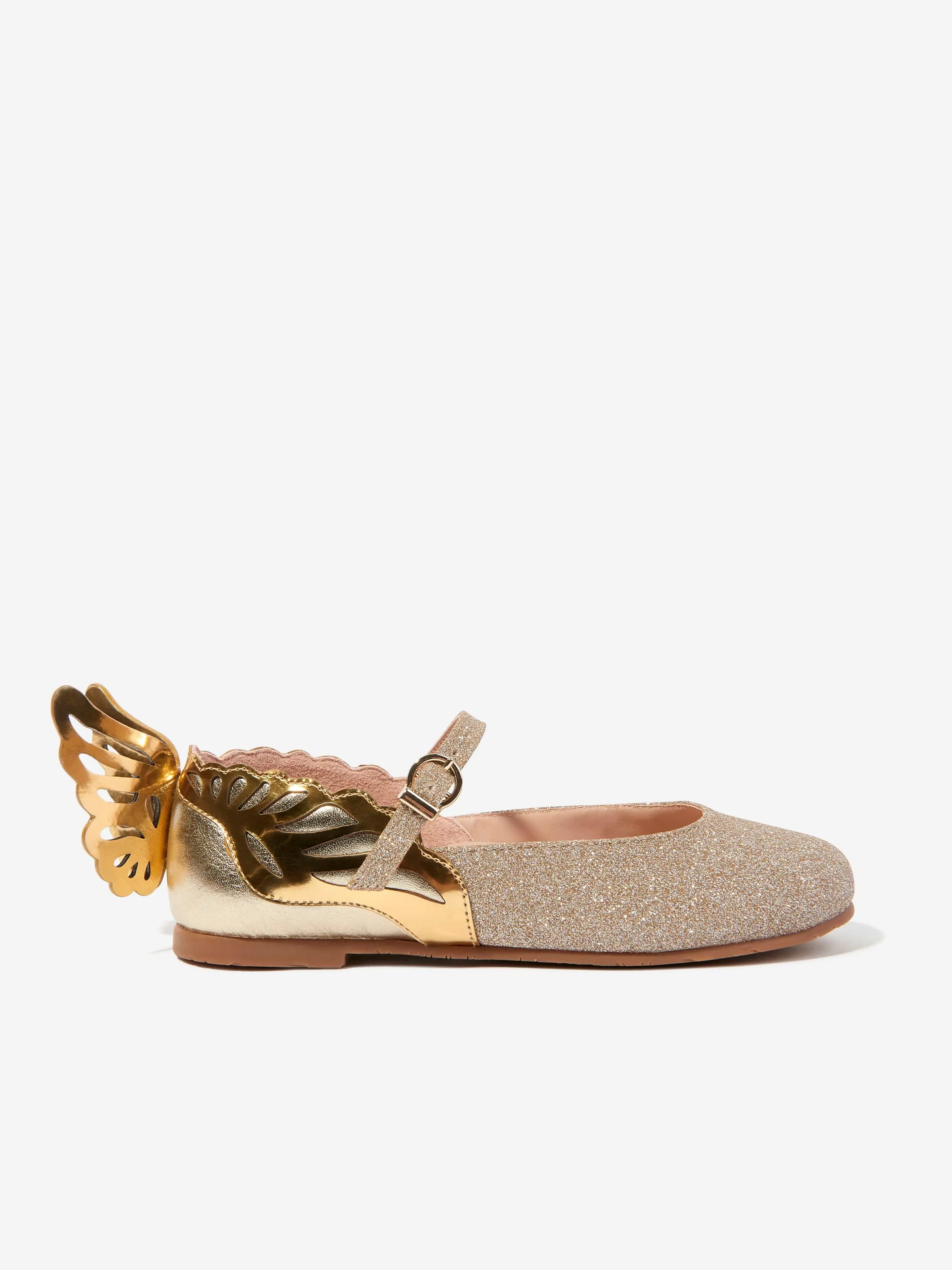 Sophia Webster Girls Leather Heavenly Shoes in Gold