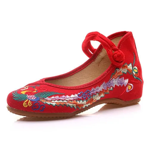 Spring Floral Embroidered Flat Shoes