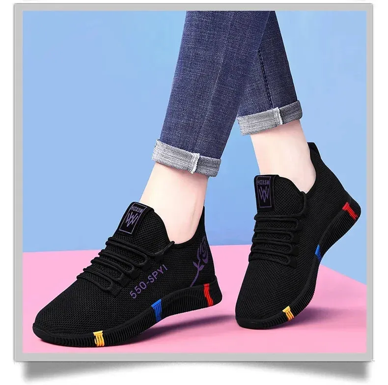 Tenis Feminino 2024 Women Running Shoes Air Mesh Light Soft Sneakers Female Flats Platform Lace Up Casual Shoes Basket Femme