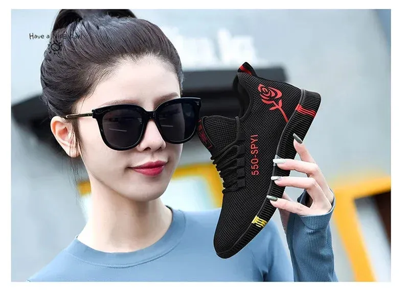 Tenis Feminino 2024 Women Running Shoes Air Mesh Light Soft Sneakers Female Flats Platform Lace Up Casual Shoes Basket Femme