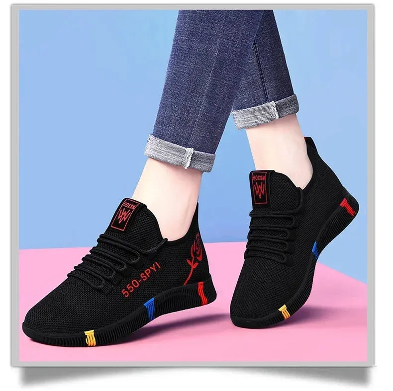 Tenis Feminino 2024 Women Running Shoes Air Mesh Light Soft Sneakers Female Flats Platform Lace Up Casual Shoes Basket Femme